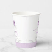 パインコーンスケッチパープルウィンターウェディングカスタム 紙コップ (右)