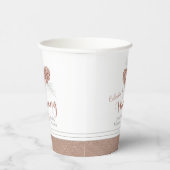 パインコーンスケッチ茶色の冬のウェディングカスタム 紙コップ (右)