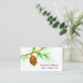 パインコーンツリーブランチ水彩植物学 名刺 (スタンド正面)