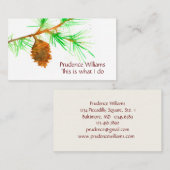 パインコーンツリーブランチ水彩植物学 名刺 (正面/裏面)