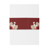 パインコーンバラのバーガンディ結婚 招待状ベリーバンド (裏面例)