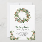 パインコーンファーリースクリスマスホリデーディナー 招待状 (正面)