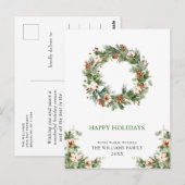 パインコーンファーリースメリークリスマスホリデー ポストカード (正面/裏面)