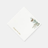 パインコーンフォージョパーソナライズされたンホリデーカクテル スタンダードカクテルナプキン (角)