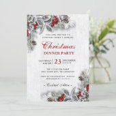 パインコーンブランチクリスマ素朴スディナーパーティー 招待状 (スタンド正面)
