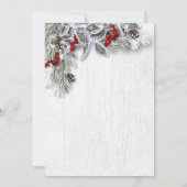 パインコーンブランチクリスマ素朴スディナーパーティー 招待状 (裏面)