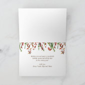 パインコーンブランチクリスマ素朴スホリデイ カード (内部)