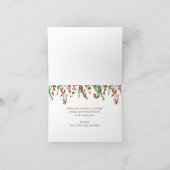 パインコーンブランチクリスマ素朴スホリデイ カード (内部)