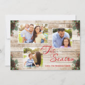 パインコーンホリーティスザシーズンホリデイフォトカード シーズンカード (正面)