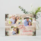 パインコーンホリーティスザシーズンホリデイフォトカード シーズンカード (スタンド正面)