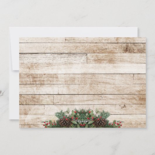 パインコーンホリーティスザシーズンホリデイフォトカード シーズンカード (裏面)