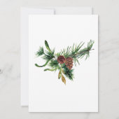 パインコーンホリーフレームクリスマスホリデーブランチ 招待状 (裏面)