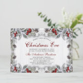 パインコーンホリーベリーブランチ素朴クリスマスイブ 招待状 (スタンド正面)