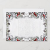 パインコーンホリーベリーブランチ素朴クリスマスイブ 招待状 (裏面)