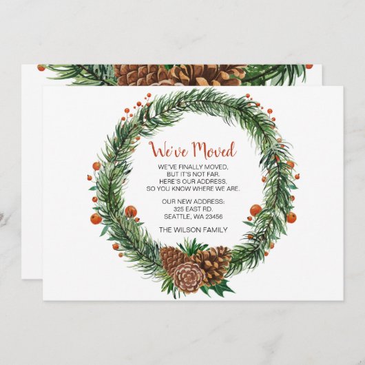 パインコーンリース引っ越しましたホリデーアナウンス (正面/裏面)