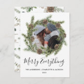 パインコーンリース | フォトクリスマスカード シーズンポストカード (正面/裏面)