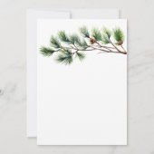 パインコーンレッドリボンクリスマスカップルのシャワー 招待状 (裏面)