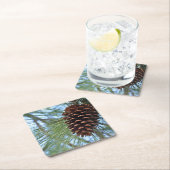 パインコーン再利用可能な紙 スクエアペーパーコースター (インサイチュ)