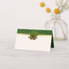 パインコーン冬のウェディングフォールディング座席表 プレイスカード