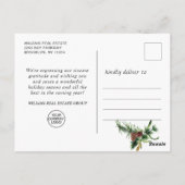 パインコーン分岐クリスマスグリーティ企業のングポイント ポストカード (裏面)