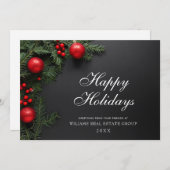 パインコーン分岐クリスマスグリーティ企業のング シーズンカード (正面/裏面)