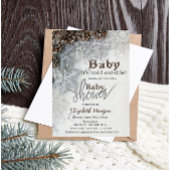パインコーン外は寒いスノーフレーク赤ちゃんシャワー 招待状