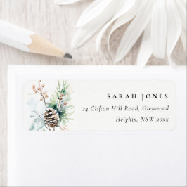 パインコーン水の色の冬の果実アドレス ラベル