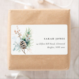 パインコーン水の色の冬の果実アドレス ラベル