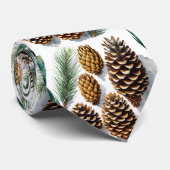 パインコーン水彩植物芸術 ネクタイ (ロール)