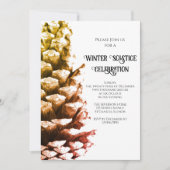 パインコーン素朴オンホワイトウッドランドウィンター至 招待状 (正面)
