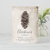 パインコーン素朴クリスマスパーティの招待状 招待状 (スタンド正面)