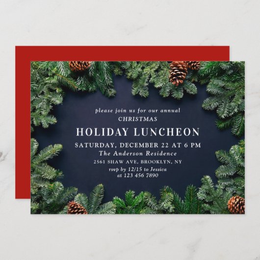 パインコーン素朴ブランチホリデーランチョン 招待状 (正面/裏面)