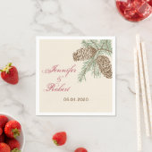 パインコーン自然結婚オンクリームズナプキン スタンダードカクテルナプキン (インサイチュ)