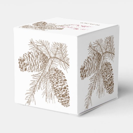 パインコーン自然結婚式の引き出物ボックス フェイバーボックス (裏面サイド)