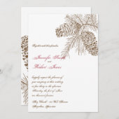 パインコーン自然結婚式招待状 招待状 (正面/裏面)