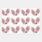 パインコーン赤と黒バッファロープレイド ラッピングペーパーシート (正面3)