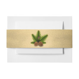 パインコーン金ゴールド結婚ズベリーバンド 招待状ベリーバンド