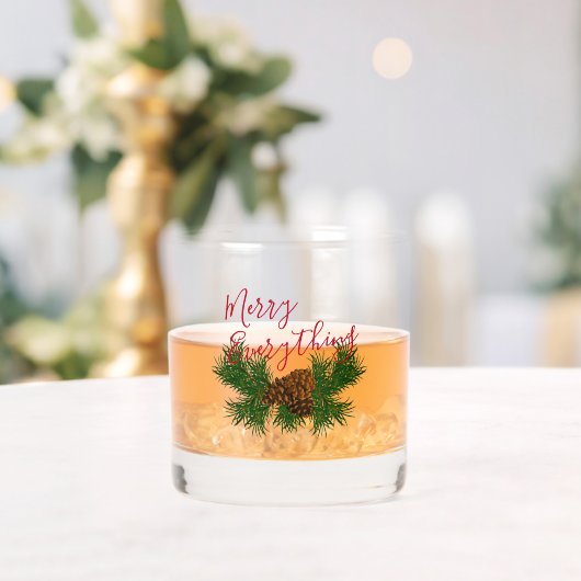 パインコーン針メリーすべてワードアート ウイスキーグラス (インサイチュ (ウェディング))