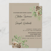 パインコーン&グリーンリー結婚式招待状 招待状 (正面/裏面)