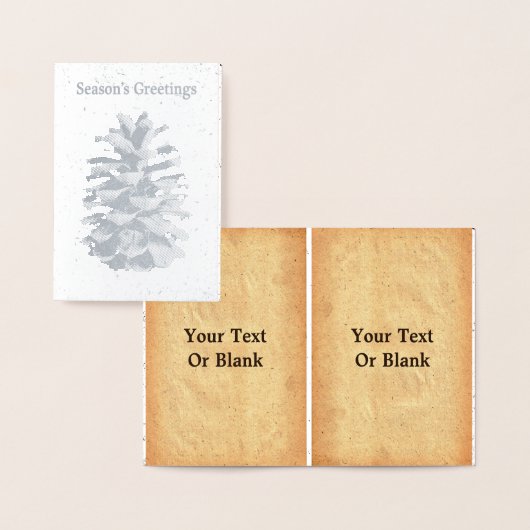 パインコーン – シーズンズグリーティング 箔カード (ディスプレー)