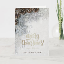 パインコーン、スノーフレークスホリデーカード シーズンカード