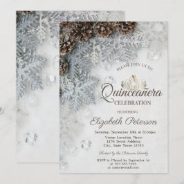 パインコーン，スノーフレーク，ティアラ，キンセアニラ 招待状