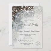 パインコーン、雪片婚約招待状 招待状 (正面)