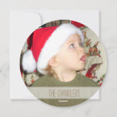 パインコーンChistmasラウンドホリデーフォトカード シーズンカード (裏面)