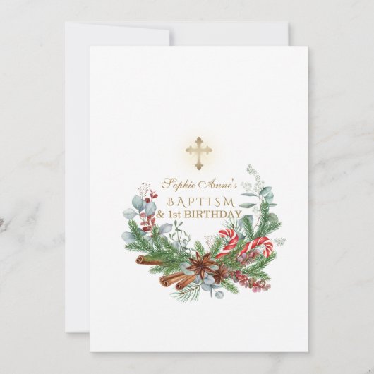 パインシナモンキャンディーキーン1st誕生日&バプテスマ 招待状 (裏面)