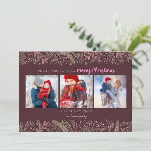 パインスタイリッシュつる植物の緑の濃い赤の木 – クリスマス (スタンド正面)