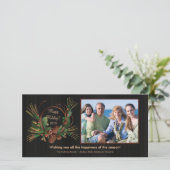 パインスタイリッシュコーンリースホリデイフォトカード シーズンカード (スタンド正面)