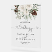 パインズエレガントウィンターウェディング アクリルサイン (傾斜)