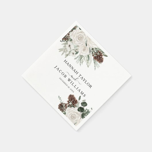 パインズエレガントウィンターウェディング スタンダードカクテルナプキン (角)