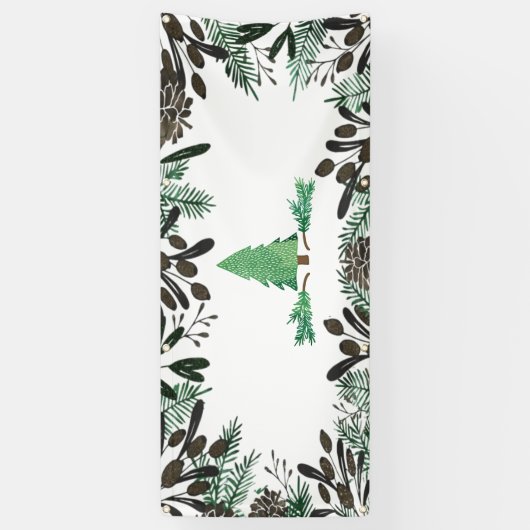 パインズパイン素朴コーンと枝のバナー 横断幕 (縦)